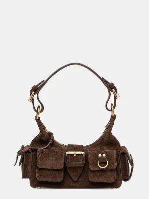 The Kooples torebka zamszowa kolor brązowy AFSAMELIAS22