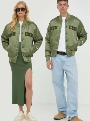 The Mercer Brand kurtka bomber kolor zielony przejściowa oversize