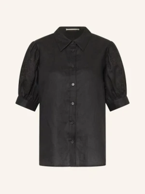 (The Mercer) N.Y. Bluzka Z Lnu Z Koronką Z Dziurkami schwarz