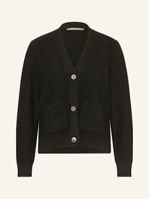 (The Mercer) N.Y. Kardigan Z Kaszmiru Z Cekinami schwarz