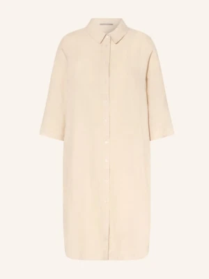 (The Mercer) N.Y. Lniana Sukienka Koszulowa Z Rękawami 3/4 beige