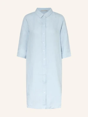 (The Mercer) N.Y. Lniana Sukienka Koszulowa Z Rękawami 3/4 blau