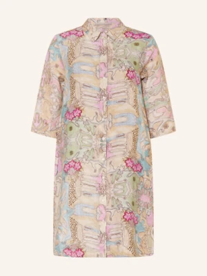 (The Mercer) N.Y. Lniana Sukienka Koszulowa Z Rękawami 3/4 gelb