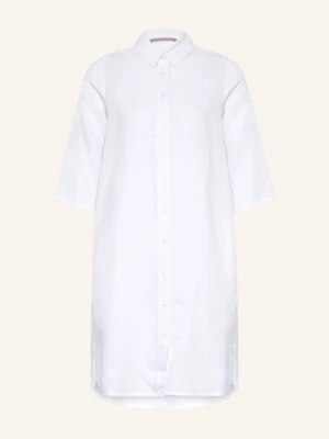 (The Mercer) N.Y. Lniana Sukienka Koszulowa Z Rękawami 3/4 weiss
