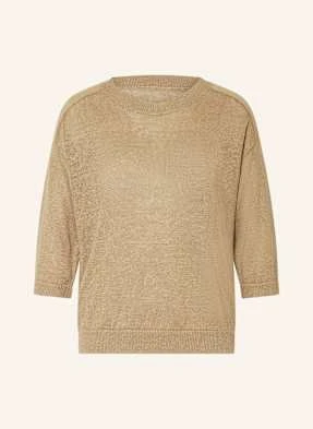 (The Mercer) N.Y. Sweter Z Lnu Z Rękawami 3/4 beige