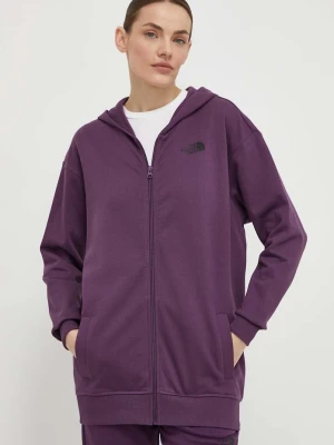 The North Face bluza bawełniana fioletowy