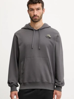 The North Face bluza bawełniana Flowe Dome męska kolor szary z kapturem z nadrukiem NF0A8EGZRHI1