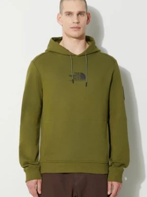 The North Face bluza bawełniana M Fine Alpine Hoodie męska kolor zielony z kapturem z nadrukiem NF0A87F7PIB1