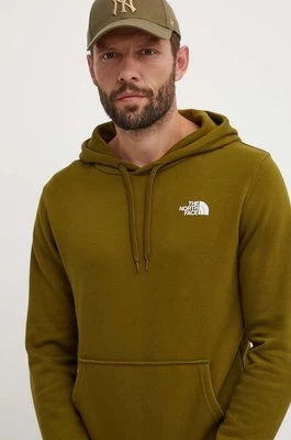 The North Face bluza bawełniana M Simple Dome Hoodie męska kolor zielony z kapturem z nadrukiem NF0A7X1JPIB1