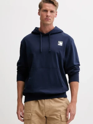 The North Face bluza bawełniana męska kolor granatowy z kapturem z nadrukiem NF0A8E3N8K21