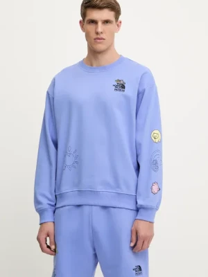 The North Face bluza bawełniana Mountain Cleanup męska kolor fioletowy z nadrukiem NF0A8C2U0YI1