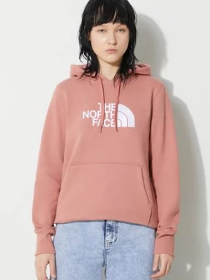 The North Face bluza bawełniana W Drew Peak Pullover Hoodie damska kolor różowy z kapturem NF0A55ECNXQ1