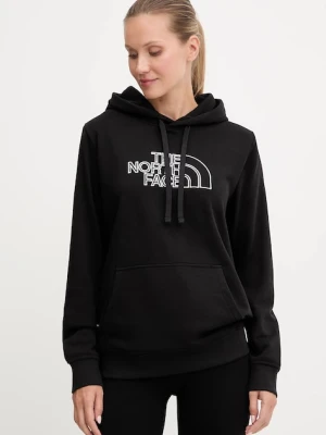 The North Face bluza Drew Peak Light damska kolor czarny z kapturem wzorzysta NF0A8C1DKY41