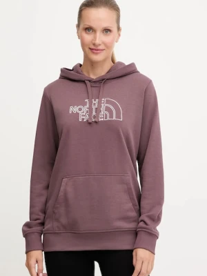 The North Face bluza Drew Peak Light damska kolor fioletowy z kapturem wzorzysta NF0A8C1DFAI1