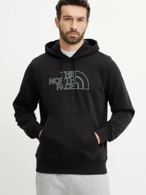 The North Face bluza Drew Peak Light męska kolor czarny z kapturem z aplikacją NF0A8C1BASW1