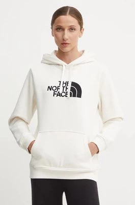 The North Face bluza Drew Peak Pullover Hoodie damska kolor beżowy z kapturem z aplikacją NF0A89EHQLI1