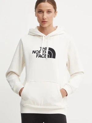 The North Face bluza Drew Peak Pullover Hoodie damska kolor beżowy z kapturem z aplikacją NF0A89EHQLI1