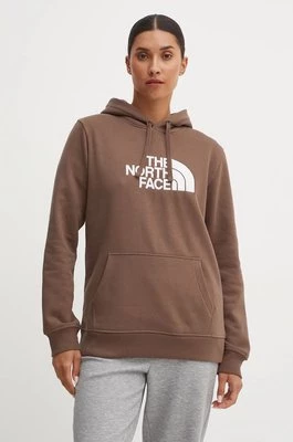 The North Face bluza Drew Peak Pullover Hoodie damska kolor brązowy z kapturem z nadrukiem NF0A89EH1OI1