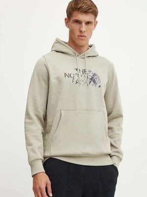 The North Face bluza Easy Hoodie Infill męska kolor beżowy z kapturem z nadrukiem NF0A8A3U9IT1