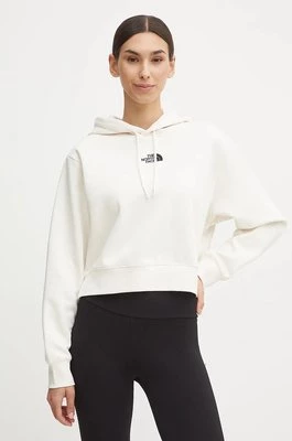 The North Face bluza Essential Crop Hoodie damska kolor beżowy z kapturem gładka NF0A89EXQLI1