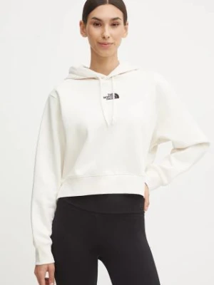 The North Face bluza Essential Crop Hoodie damska kolor beżowy z kapturem gładka NF0A89EXQLI1