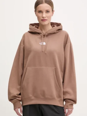 Zdjęcie produktu The North Face bluza Essential damska kolor brązowy z kapturem gładka NF0A89EN6IH1