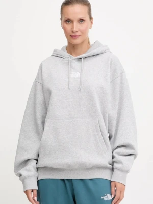 The North Face bluza Essential damska kolor szary z kapturem melanżowa NF0A89ENDYX1