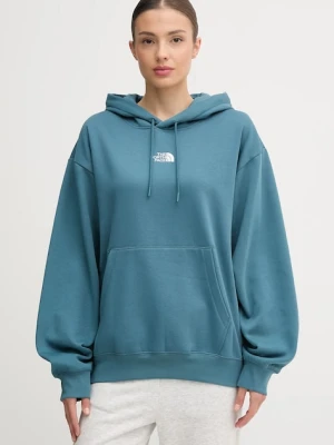 The North Face bluza Essential damska kolor zielony z kapturem gładka NF0A89ENBQ51