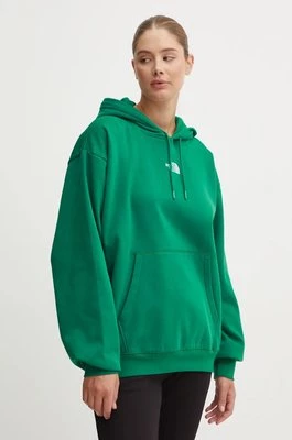 The North Face bluza Essential Hoodie damska kolor zielony z kapturem gładka NF0A89ENNL11