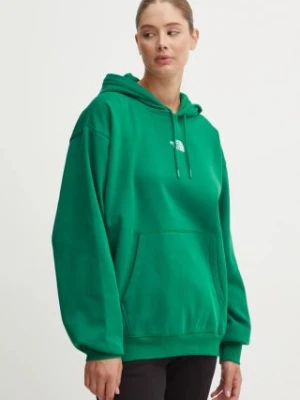 The North Face bluza Essential Hoodie damska kolor zielony z kapturem gładka NF0A89ENNL11