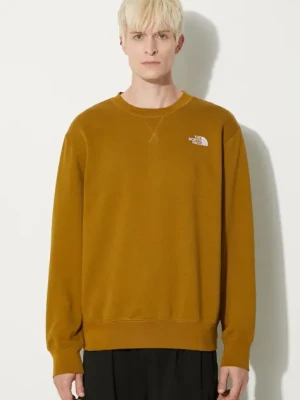 The North Face bluza Essential Relaxed Crew męska kolor zielony gładka NF0A89ET1OB1