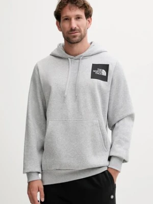 The North Face bluza Fine męska kolor szary z kapturem z nadrukiem NF0A89EUDYX1