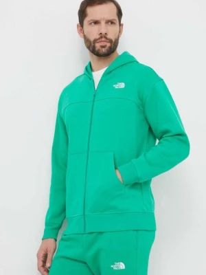 The North Face bluza męska kolor zielony z kapturem gładka NF0A87FBPO81