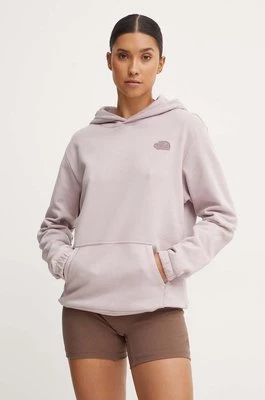 The North Face bluza Natural Dye Hoodie damska kolor fioletowy z kapturem gładka NF0A89CD9OY1