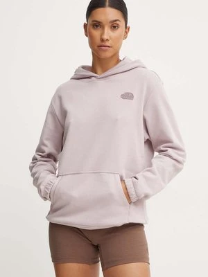 The North Face bluza Natural Dye Hoodie damska kolor fioletowy z kapturem gładka NF0A89CD9OY1