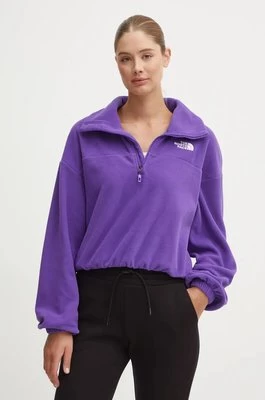 The North Face bluza polarowa 100 Glacier Half Zip Fleece kolor fioletowy gładka NF0A89J9NL41