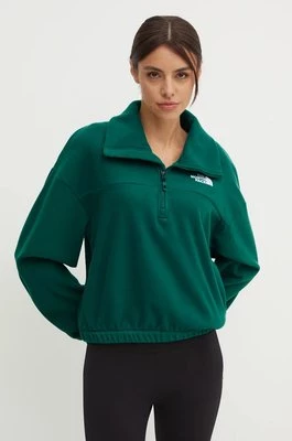 The North Face bluza polarowa 100 Glacier Half Zip Fleece kolor zielony gładka NF0A89J9NL11