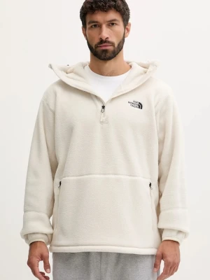 The North Face bluza polarowa Dirus męska kolor beżowy z kapturem gładka NF0A8F1X11P1