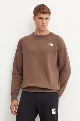 The North Face bluza Raglan Redbox Crew męska kolor brązowy z nadrukiem NF0A89FA1OI1