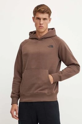 The North Face bluza Raglan Redbox Hoodie męska kolor brązowy z kapturem gładka NF0A89F91OI1