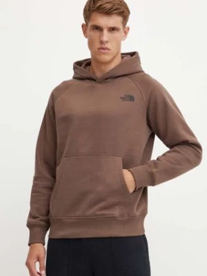 The North Face bluza Raglan Redbox Hoodie męska kolor brązowy z kapturem gładka NF0A89F91OI1