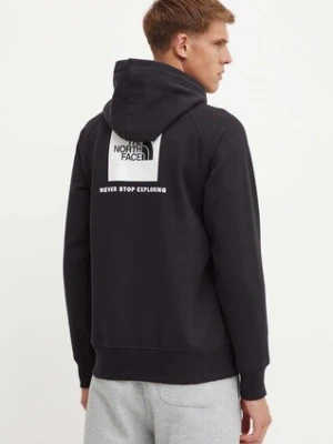 The North Face bluza Raglan Redbox Hoodie męska kolor czarny z kapturem z nadrukiem NF0A89F9KY41