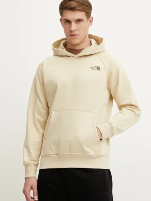 The North Face bluza Raglan Redbox męska kolor beżowy z kapturem z nadrukiem NF0A89F9B2O1