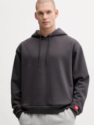 The North Face bluza Redbox męska kolor szary z kapturem gładka NF0A8EFZ0SA1