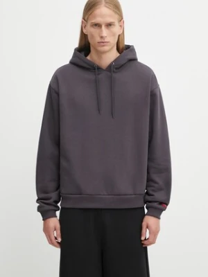 The North Face bluza Redbox męska kolor szary z kapturem gładka NF0A8EFZ0SA1
