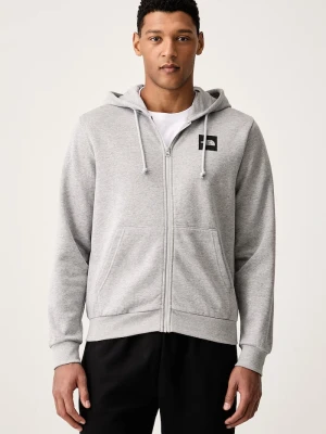 The North Face bluza rozpinana z kapturem męska z bawełną Box Regular szary