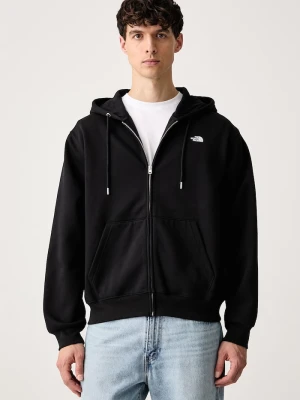 The North Face bluza rozpinana z kapturem męska z bawełną Essential czarny