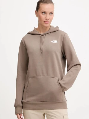 The North Face bluza Simple Dome damska kolor brązowy z kapturem gładka NF0A89EYBOW1
