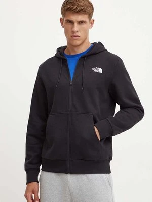 The North Face bluza Simple Dome Full Zip Hoodie męska kolor czarny z kapturem z nadrukiem NF0A89FDJK31