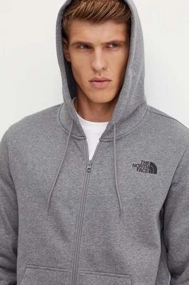 The North Face bluza Simple Dome Full Zip Hoodie męska kolor szary z kapturem melanżowa NF0A89FDDYY1